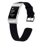 For FITBIT Charge 2 Smart Watch Canvas Watch Band, Size:L(Black) - 1