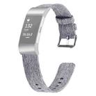 For FITBIT Charge 2 Smart Watch Canvas Wrist Strap Watchband, Size:L(Light Grey) - 1