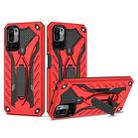 For Xiaomi Redmi Note 10 5G / Poco M3 Pro 5G Shockproof TPU + PC Protective Case with Holder(Red) - 1
