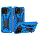 For Xiaomi Mi 11 Lite Shockproof TPU + PC Protective Case with Holder(Blue) - 1