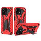 For Xiaomi Mi 11 Lite Shockproof TPU + PC Protective Case with Holder(Red) - 1