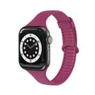 TPU Sliding Buckle Watch Band For Apple Watch Series 8&7 45mm / SE 2&6&SE&5&4 44mm / 3&2&1 42mm(Wine Red) - 1