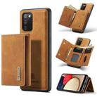 For Samsung Galaxy A02s DG.MING M1 Series 3-Fold Multi Card Wallet  Back Cover Shockproof Case with Holder Function(Brown) - 1