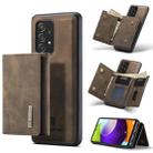 For Samsung Galaxy A52 5G / 4G DG.MING M1 Series 3-Fold Multi Card Wallet  Back Cover Shockproof Case with Holder Function(Coffee) - 1