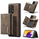 For Samsung Galaxy A72 5G / 4G DG.MING M1 Series 3-Fold Multi Card Wallet  Back Cover Shockproof Case with Holder Function(Coffee) - 1