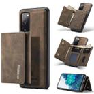 For Samsung Galaxy S20 FE DG.MING M1 Series 3-Fold Multi Card Wallet  Back Cover Shockproof Case with Holder Function(Coffee) - 1