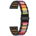 For Samsung Smart Watch 20mm Three-beads Steel + Resin Watch Band(Black Rainbow) - 1