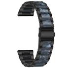 For Samsung Smart Watch 20mm Three-beads Steel + Resin Watch Band(Black Blue) - 1