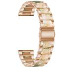 For Samsung Smart Watch 20mm Three-beads Steel + Resin Watch Band(Rose Gold Pink Green) - 1