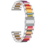 For Samsung Smart Watch 20mm Three-beads Steel + Resin Watch Band(Silver Rainbow) - 1