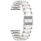 For Samsung Smart Watch 20mm Three-beads Steel + Resin Watch Band(Silver White) - 1