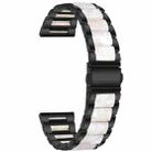 For Samsung Smart Watch 22mm Three-beads Steel + Resin Watch Band(Black White) - 1