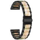 For Samsung Smart Watch 22mm Three-beads Steel + Resin Watch Band(Black Pink Green) - 1
