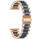 For Samsung Smart Watch 22mm Three-beads Steel + Resin Watch Band(Rose Gold Blue) - 1