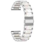 For Samsung Smart Watch 22mm Three-beads Steel + Resin Watch Band(Silver White) - 1