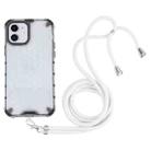 For iPhone 11 Shockproof Honeycomb PC + TPU Case with Neck Lanyard (White) - 1