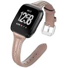 For Fitbit Versa 2 Smart Watch Leather Watch Band, Shrink Version(Brown) - 1