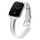 For Fitbit Versa 2 Smart Watch Leather Watch Band, Shrink Version(Silver) - 1