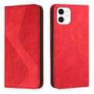 Skin Feel Magnetic S-type Solid Color Horizontal Flip Leather Case with Holder & Card Slot & Wallet For iPhone 13 mini(Red) - 1