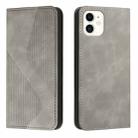 Skin Feel Magnetic S-type Solid Color Horizontal Flip Leather Case with Holder & Card Slot & Wallet For iPhone 13 mini(Grey) - 1