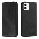 Skin Feel Magnetic S-type Solid Color Horizontal Flip Leather Case with Holder & Card Slot & Wallet For iPhone 13 mini(Black) - 1