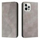 Skin Feel Magnetic S-type Solid Color Horizontal Flip Leather Case with Holder & Card Slot & Wallet For iPhone 13 Pro Max(Grey) - 1