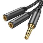 JOYROOM SY-A04 Headphone Male to 2-female Y-splitter Nylon Braid  Audio Cable, Length: 0.2m - 1