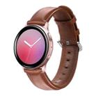 For Galaxy Watch Active Smart Watch Cowhide Leather Watch Band, Size:S 20mm(Brown) - 1