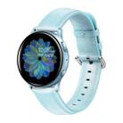 For Galaxy Watch Active Smart Watch Cowhide Leather Watch Band, Size:S 20mm(Light Blue) - 1