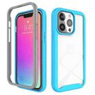 For iPhone 13 Starry Sky Solid Color Series Shockproof PC + TPU Protective Case(Light Blue) - 1