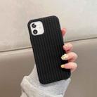 For iPhone 12 Herringbone Texture Silicone Protective Case(Black) - 1