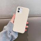 For iPhone 12 Herringbone Texture Silicone Protective Case(White) - 1