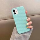 For iPhone 12 Herringbone Texture Silicone Protective Case(Green Jade) - 1