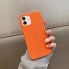 For iPhone 12 Herringbone Texture Silicone Protective Case(Orange) - 1