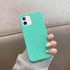 For iPhone 12 Herringbone Texture Silicone Protective Case(Light Green) - 1