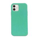 For iPhone 12 Herringbone Texture Silicone Protective Case(Light Green) - 2