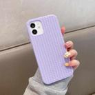 For iPhone 12 Herringbone Texture Silicone Protective Case(Light Purple) - 1