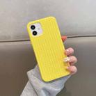 For iPhone 12 Pro Herringbone Texture Silicone Protective Case(Shiny Yellow) - 1