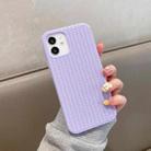 For iPhone 12 Pro Herringbone Texture Silicone Protective Case(Light Purple) - 1