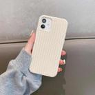 For iPhone 12 Pro Max Herringbone Texture Silicone Protective Case(White) - 1