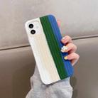 For iPhone 12 Pro Max Herringbone Texture Silicone Protective Case(Rainbow Blue) - 1