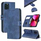 Stitching Style 2-Color Cow Texture Horizontal Flip PU Leather Case with Holder & Card Slot & Lanyard For iPhone 13(Blue) - 1