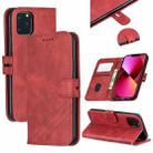 Stitching Style 2-Color Cow Texture Horizontal Flip PU Leather Case with Holder & Card Slot & Lanyard For iPhone 13(Red) - 1