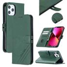 Stitching Style 2-Color Cow Texture Horizontal Flip PU Leather Case with Holder & Card Slot & Lanyard For iPhone 13(Green) - 1