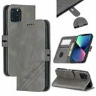 Stitching Style 2-Color Cow Texture Horizontal Flip PU Leather Case with Holder & Card Slot & Lanyard For iPhone 13 mini(Gray) - 1