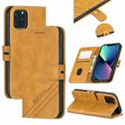 Stitching Style 2-Color Cow Texture Horizontal Flip PU Leather Case with Holder & Card Slot & Lanyard For iPhone 13 mini(Yellow) - 1