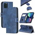 Stitching Style 2-Color Cow Texture Horizontal Flip PU Leather Case with Holder & Card Slot & Lanyard For iPhone 13 mini(Blue) - 1