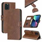 Stitching Style 2-Color Cow Texture Horizontal Flip PU Leather Case with Holder & Card Slot & Lanyard For iPhone 13 mini(Brown) - 1