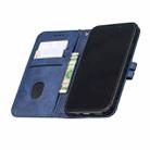Stitching Style 2-Color Cow Texture Horizontal Flip PU Leather Case with Holder & Card Slot & Lanyard For iPhone 13 Pro(Blue) - 4