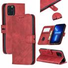 Stitching Style 2-Color Cow Texture Horizontal Flip PU Leather Case with Holder & Card Slot & Lanyard For iPhone 13 Pro(Red) - 1